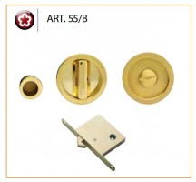 Manital Sliding Pocket Door Bathroom Lock Set ART55B Polished Brass 96.36